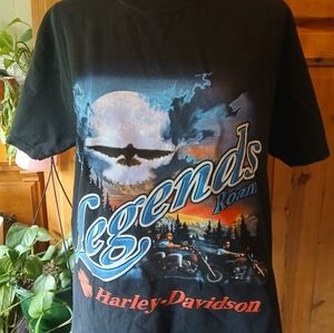 Vintage Harley-Davidson Black Biker Graphic Tee West LA , CA Size Medium